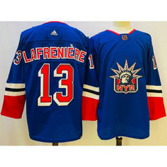 NHL Rangers 13 Alexis Lafrenière Blue 2022-23 Retro Adidas Men Jersey