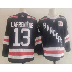 NHL Rangers 13 Lafreniere Navy Adidas Men Jersey