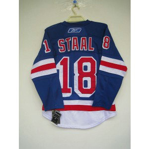 NHL Rangers 18 Marc Staal Blue Men Jersey