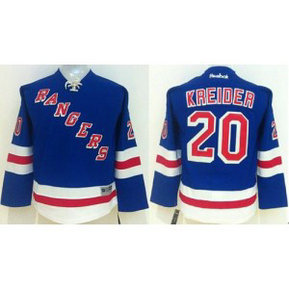 NHL Rangers 20 Chris Kreider Blue Home Youth Jersey