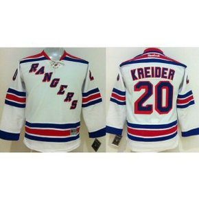 NHL Rangers 20 Chris Kreider White Youth Jersey