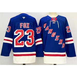 NHL Rangers 23 Fox Blue 2024 New Fanatics Men Jersey