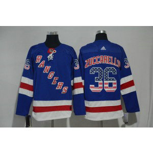 NHL Rangers 36 Mats Zuccarello Blue USA Flag Adidas Men Jersey