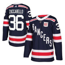 NHL Rangers 36 Mats Zuccarello Navy 2018 Winter Classic Adidas Men Jersey