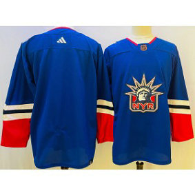 NHL Rangers Blank Blue 2022-23 Retro Adidas Men Jersey