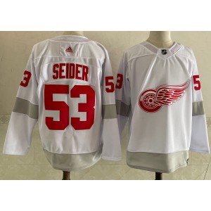 NHL Red Wings 53 SEIDER White Adidas Men Jersey