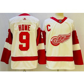 NHL Red Wings 9 Gordie Howe White Adidas Men Jersey