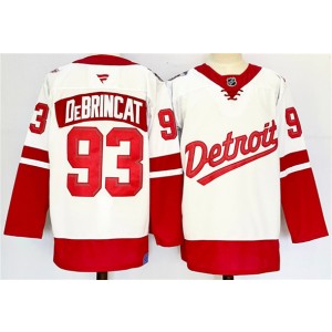 NHL Red Wings 93 Alex DeBrincat White Red 2024-25 New Men Jersey