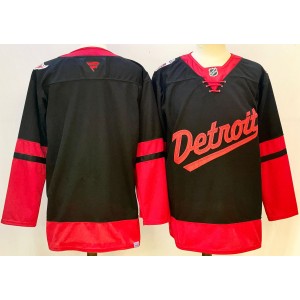 NHL Red Wings Blank Black New Men Jersey