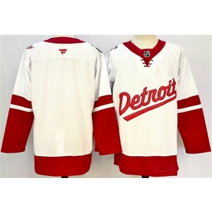 NHL Red Wings Blank White Red 2024-25 New Men Jersey