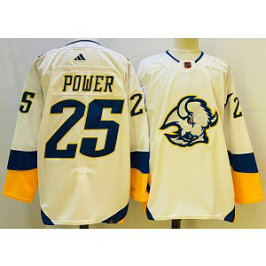NHL Sabres 25 Power White 2022-23 Retro Adidas Men Jersey