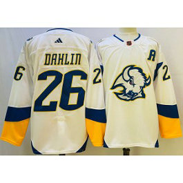 NHL Sabres 26 Rasmus Dahlin White 2022-23 Retro Adidas Men Jersey