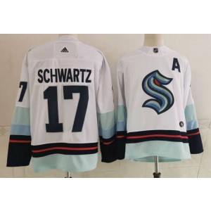 NHL Seattle Kraken 17 Schwartz White Adidas Men Jersey NHL Seattle Kraken 17 Schwartz White Adidas Men Jersey