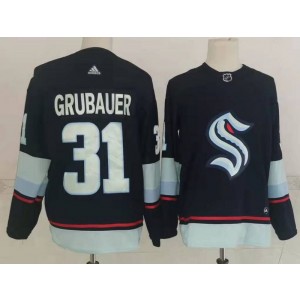 NHL Seattle Kraken 31 Grubauer Blue Adidas Men Jersey NHL Seattle Kraken 31 Grubauer Blue Adidas Men Jersey