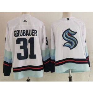NHL Seattle Kraken 31 Grubauer White Adidas Men Jersey NHL Seattle Kraken 31 Grubauer White Adidas Men Jersey