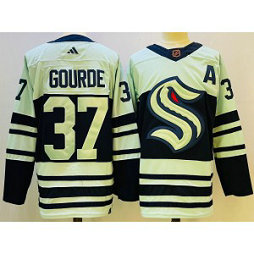 NHL Seattle Kraken 37 Gourde 2022-23 Retro Adidas Men Jersey