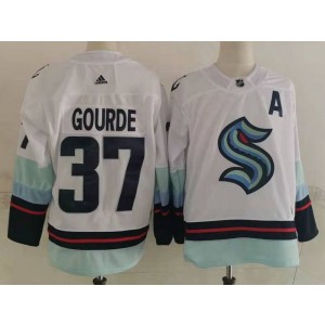 NHL Seattle Kraken 37 Gourde White Adidas Men Jersey
