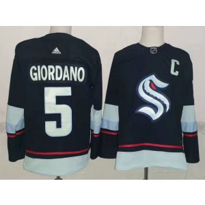 NHL Seattle Kraken 5 GIORDANO Blue Adidas Men Jersey