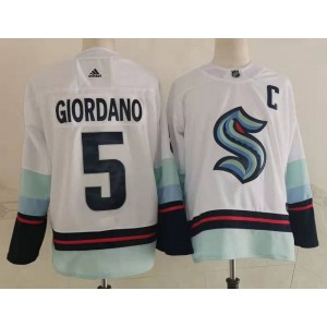 NHL Seattle Kraken 5 GIORDANO White Adidas Men Jersey NHL Seattle Kraken 5 GIORDANO White Adidas Men Jersey