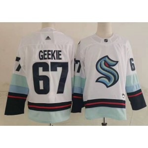 NHL Seattle Kraken 67 Geekie White Adidas Men Jersey NHL Seattle Kraken 67 Geekie White Adidas Men Jersey
