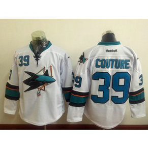 NHL Sharks 39 Logan Couture White Men Jersey