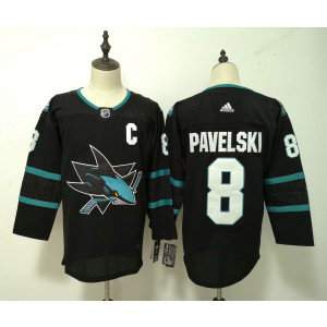 NHL Sharks 8 Joe Pavelski New Black Adidas Men Jersey