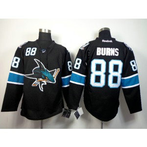 NHL Sharks 88 Burns Black Men Jersey