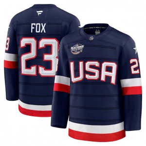 NHL USA 23 Adam Fox Navy 2025 4 Nations Men Jersey