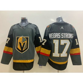 NHL Vegas Golden Knights 17 Vegas Strong Gray Adidas Men Jersey