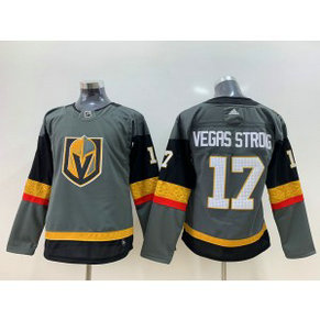 NHL Vegas Golden Knights 17 Vegas Strong Gray Adidas Women Jersey
