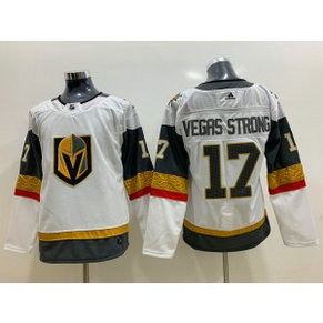 NHL Vegas Golden Knights 17 Vegas Strong White Adidas Women Jersey