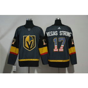 NHL Vegas Golden Knights 17 Vegas Strong White USA Flag Adidas Men Jersey