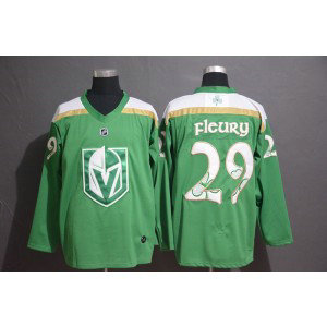 NHL Vegas Golden Knights 29 Marc-Andre Fleury Green 2019 St. Patrick's Day Adidas Men Jersey