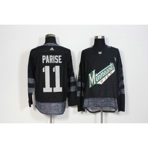 NHL Wild 11 Zach Parise Black 1917-2017 100th Anniversary Adidas Men Jersey