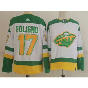 NHL Wild 17 Foligno White Adidas Men Jersey
