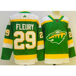 NHL Wild 29 Marc Andre Fleury Green 2022-23 Retro Adidas Men Jersey