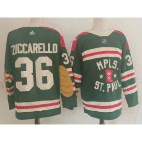 NHL Wild 36 Mats Zuccarello Green 2022 Winter Classic Adidas Men Jersey