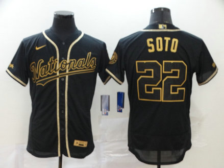 Nationals 22 Juan Soto Black Gold 2020 Nike Flexbase Jersey Nationals 22 Juan Soto Black Gold 2020 Nike Flexbase Jersey