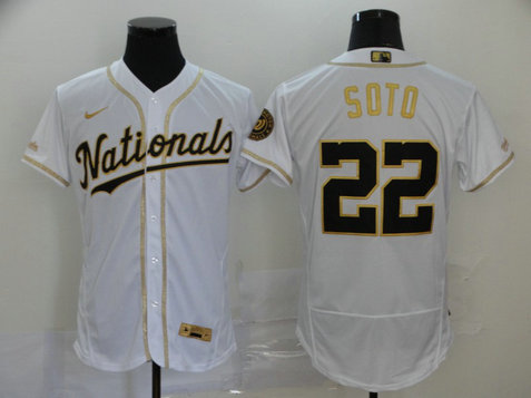 Nationals 22 Juan Soto White Gold 2020 Nike Flexbase Jersey Nationals 22 Juan Soto White Gold 2020 Nike Flexbase Jersey