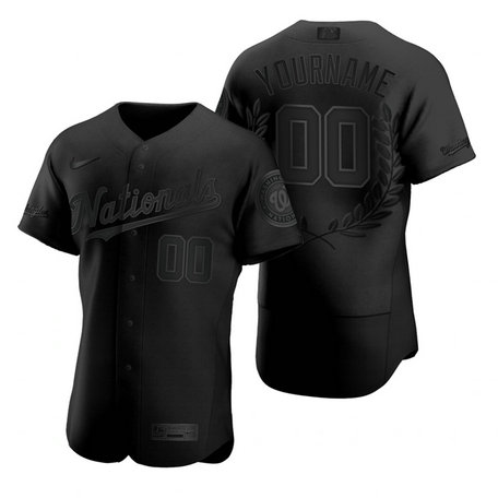 Nationals Customized Black Nike Flexbase Fashion Jersey