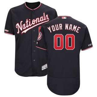 Nationals Navy Men's Customized 150th Patch Flexbase Jersey