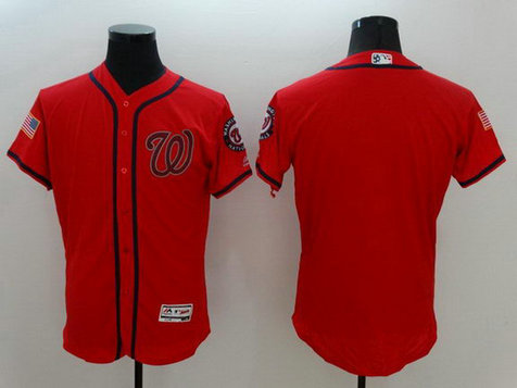 Nationals Red Fashion Stars & Stripes Flexbase Jersey Nationals Red Fashion Stars & Stripes Flexbase Jersey