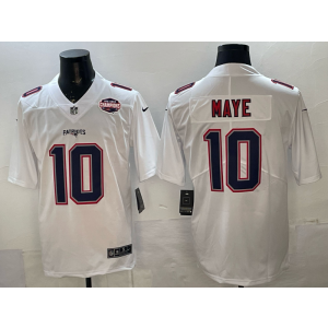 New England Patriots 10 Maye White Champion Vapor Limited Men Jersey