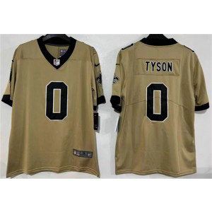 New Orleans Saints 0 Jordyn Tyson Gold Vapor Limited Men Jersey