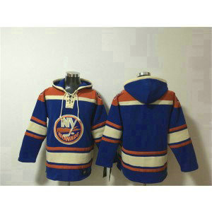 New York Islanders Blank Royal Ageless Must-Have Lace-Up Pullover Hoodie