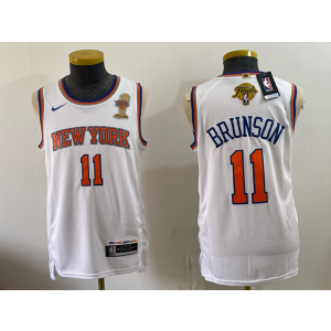 New York Knicks 11 Brunson White Finals & Champions Men Jersey