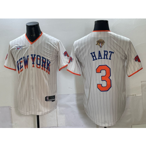 New York Knicks 3 Hart Cream Finals Baseball Vapor Limited Men Jersey New York Knicks 3 Hart Cream Finals Baseball Vapor Limited Men Jersey