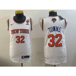 New York Knicks 32 Towns White 2026 Finals & Champions Men Jersey