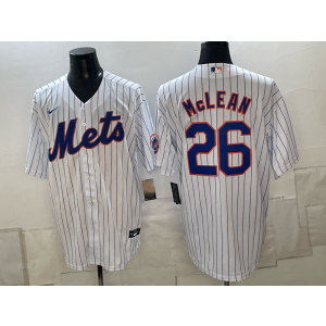 New York Mets 26 Mclean White Men Jersey