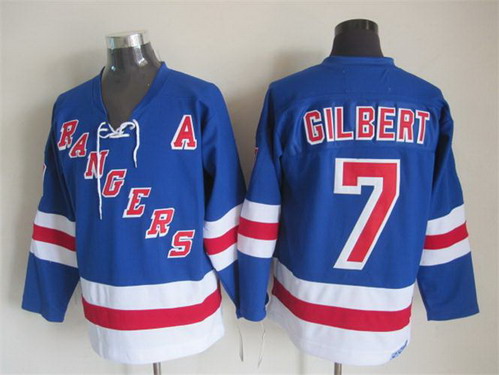 New York Rangers #7 Rod Gilbert Light Blue Throwback CCM Jersey New York Rangers #7 Rod Gilbert Light Blue Throwback CCM Jersey